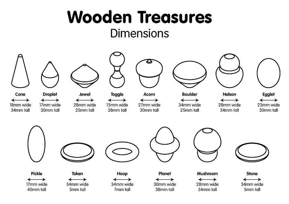 Tickit Wooden Treasures - Droplet (30pcs)