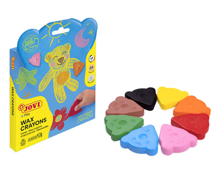 JOVI Magic Bear Beginners Wax Crayons 8pk Asstd