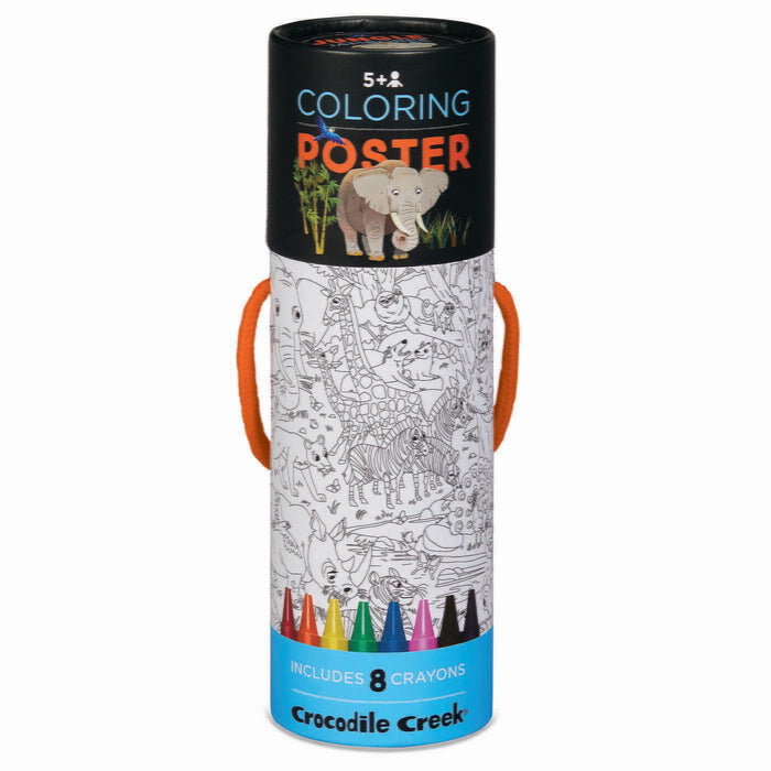 Crocodile Creek Colouring Poster with crayons