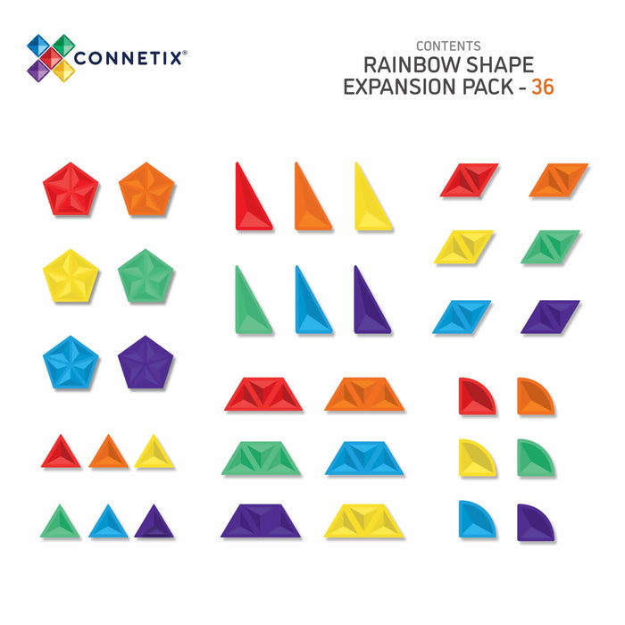 Connetix 36pc Rainbow Shape Expansion Pack