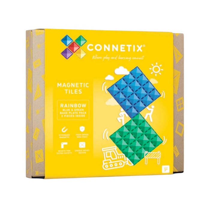 Connetix Rainbow Blue & Green Base Plates 2pcs