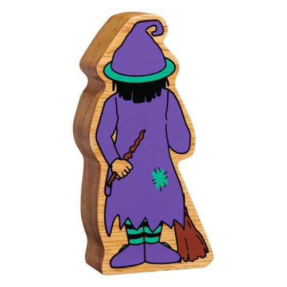 Lanka Kade Natural Wooden Purple and Green Witch