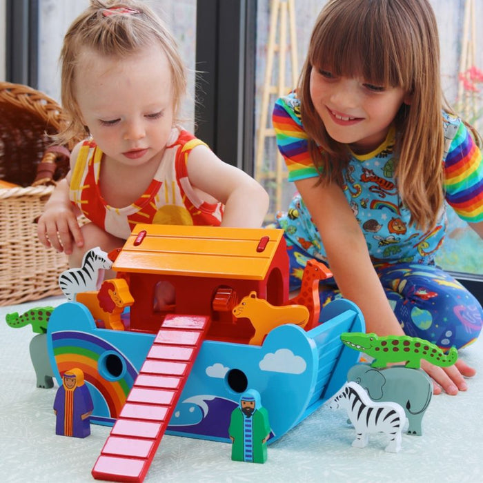 Wooden Rainbow Noah's Ark Playset