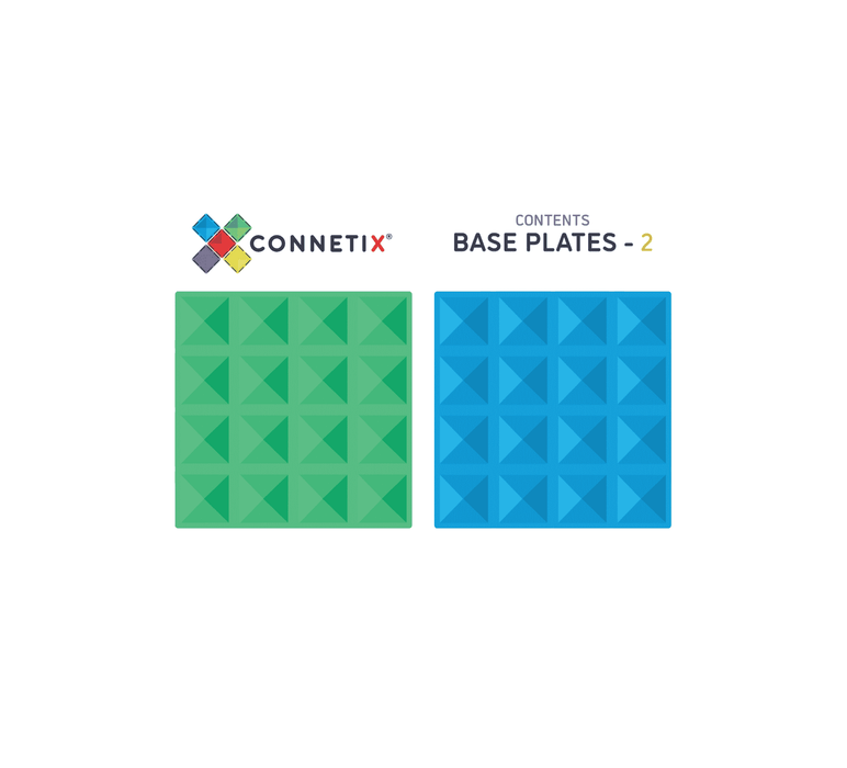 Connetix 2pcs Base Plate Pack - blue and green