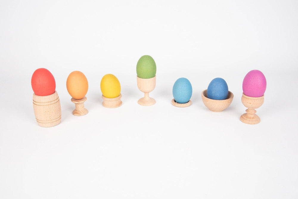 Tickit Rainbow Wooden Eggs (7pcs)