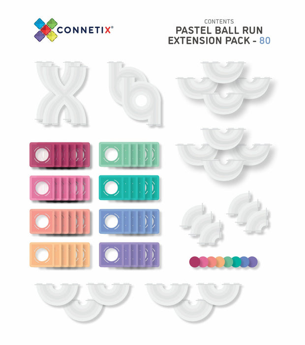 Connetix 80 pc Pastel Ball Run Expansion Pack