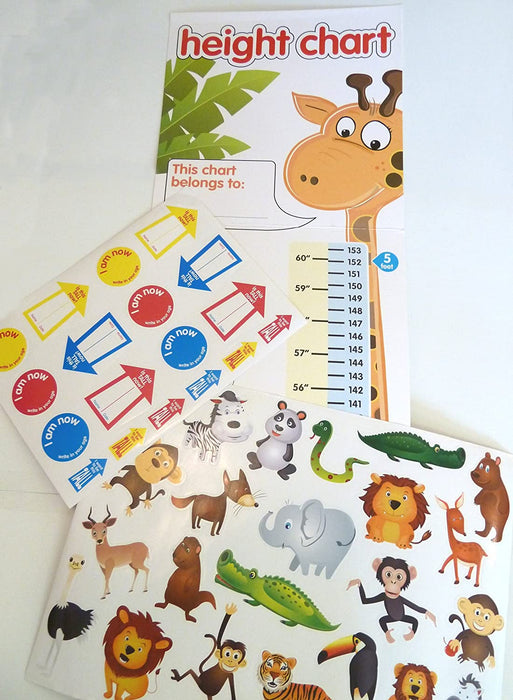 Jungle Cardboard Height Chart with Stickers