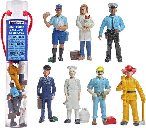 postman, mail delivery, firefighter, police officer, vet, civil servant, office worker, baker, builder