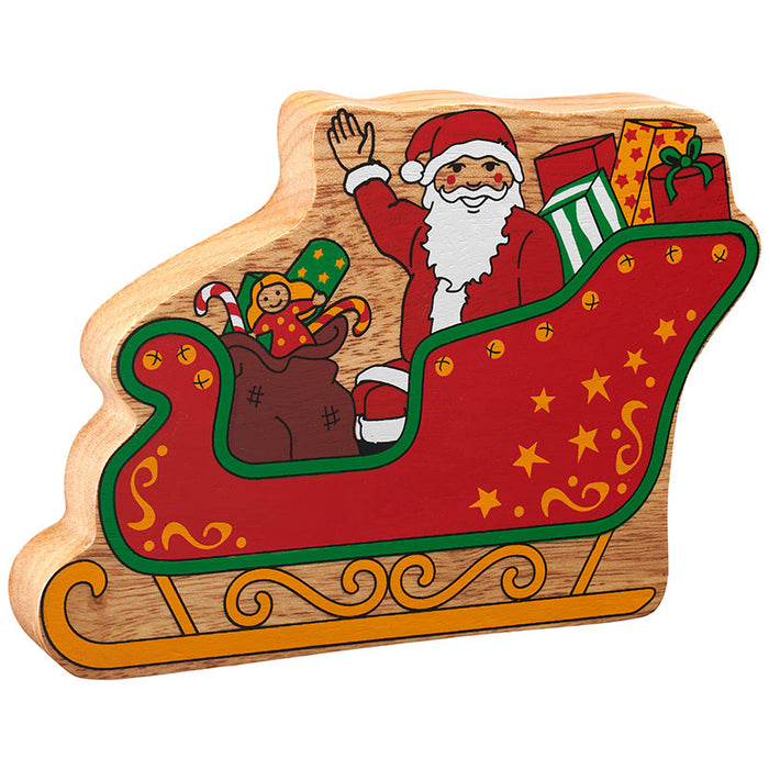 Lanka Kade Wooden Santa Claus in a sleigh