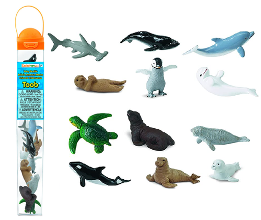 Baby sea life mini figures. Hammerhead shark, whale, dolphin, otter, penguin, turtle, walrus, orca, seal, sea lion, pup.