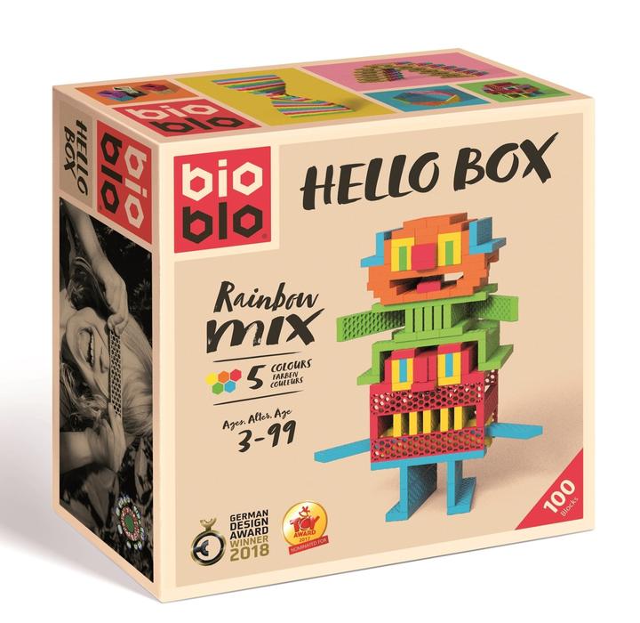 Bioblo Eco Construction Blocks - 100pcs Rainbow Mix