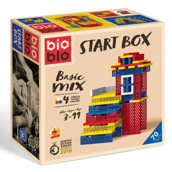Bioblo Eco Construction Blocks - 70pcs Basic Mix (red, blue, white, yellow)