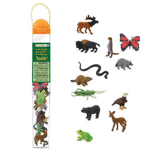 Woodland animals and creatures such as, elk, bison, butterfly, otter, snake, raccoon, grasshopper, eagle, falcon, bear, deer, frog, beaver