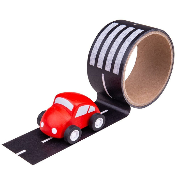 Bigjigs Roadway Tape with Wooden Car